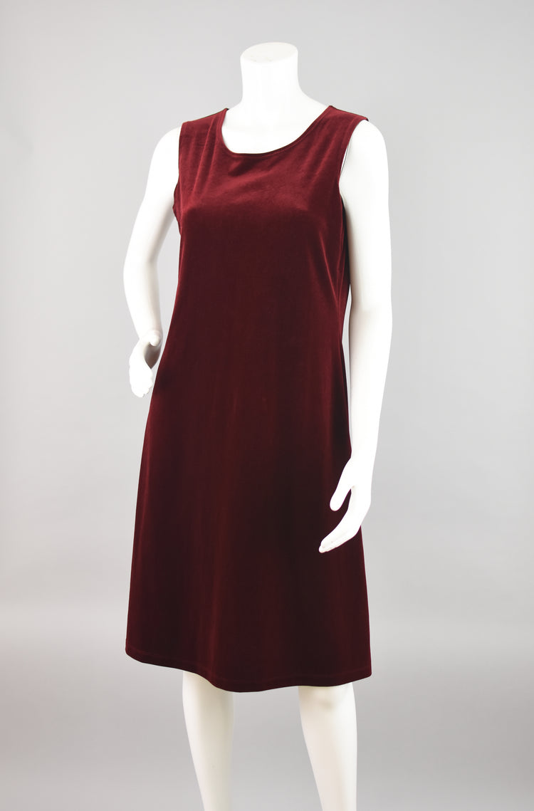 90s Red Velvet Dress Women's Small