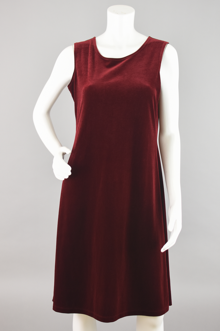 90s Red Velvet Dress Women's Small