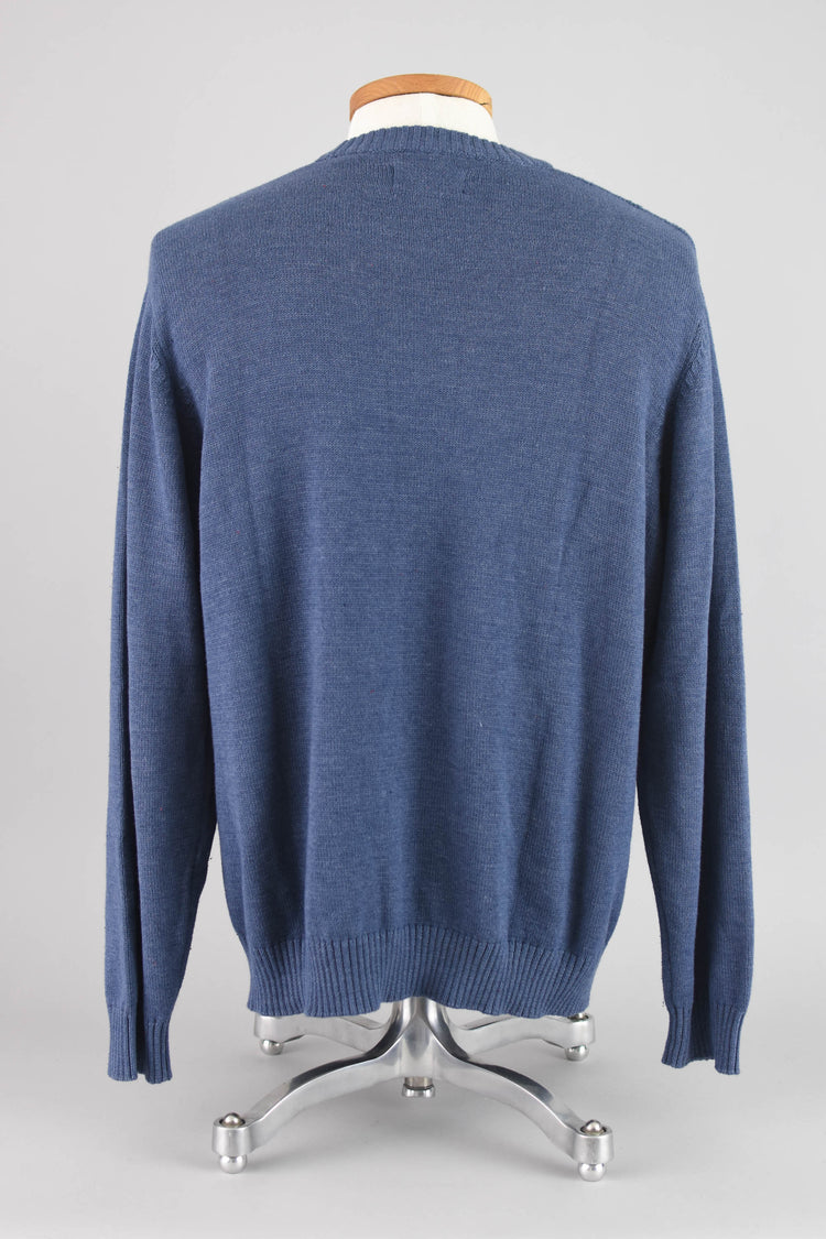 Saddlebred Blue Cable Knit Preppy Sweater, Men's Extra Large