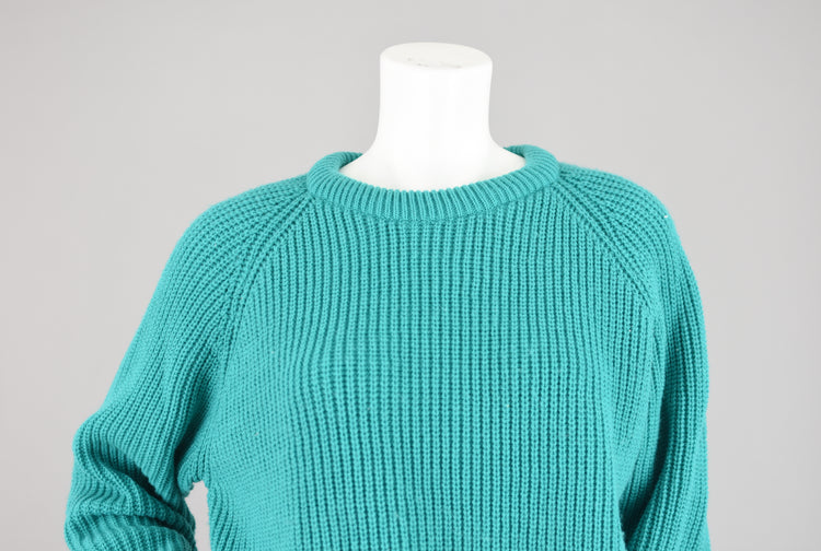 90s St. John's Bay Chunky Knit Teal Sweater Women's Large