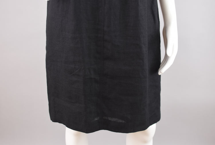 90s Talbots Irish Linen Black Sleeveless Dress, Women's Petite Small