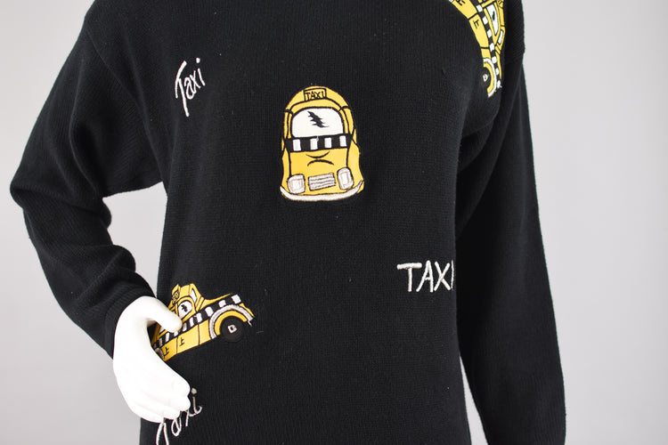 Vintage Taxi Cab Sweater Women's Medium