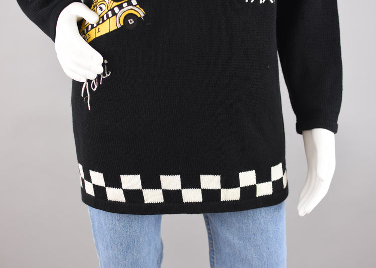 Vintage Taxi Cab Sweater Women's Medium