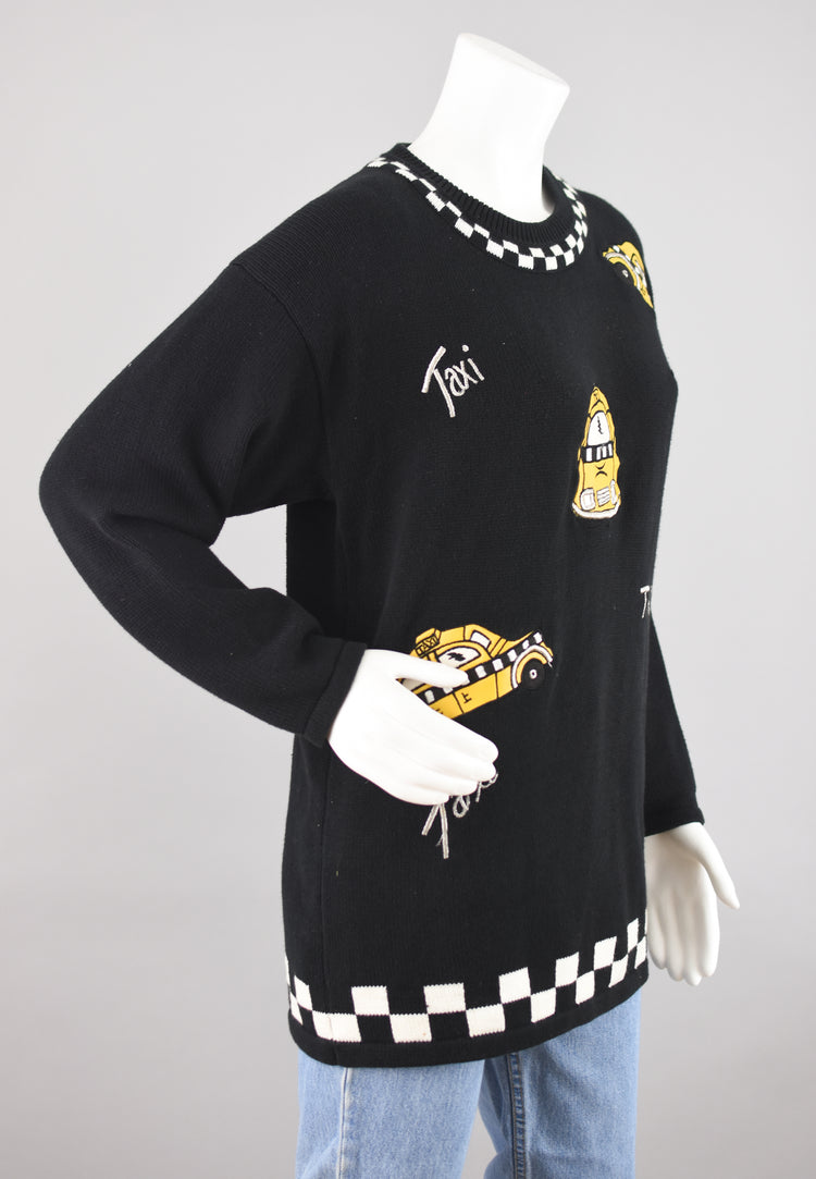 Vintage Taxi Cab Sweater Women's Medium