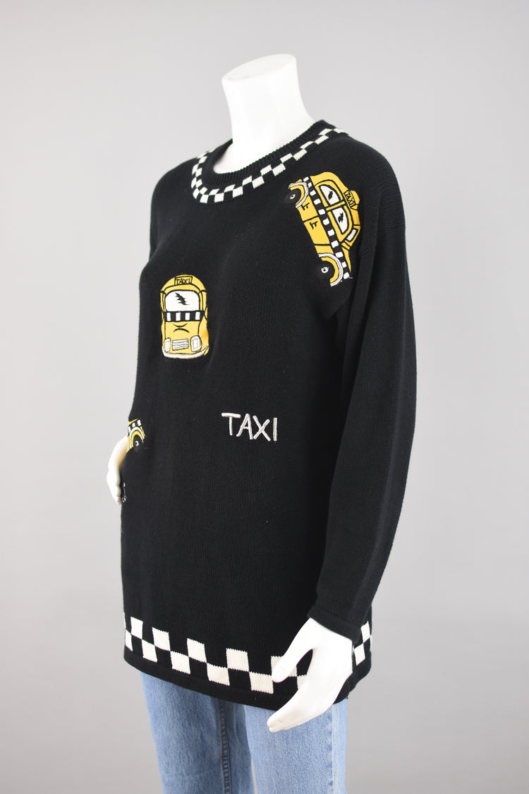 Vintage Taxi Cab Sweater Women's Medium