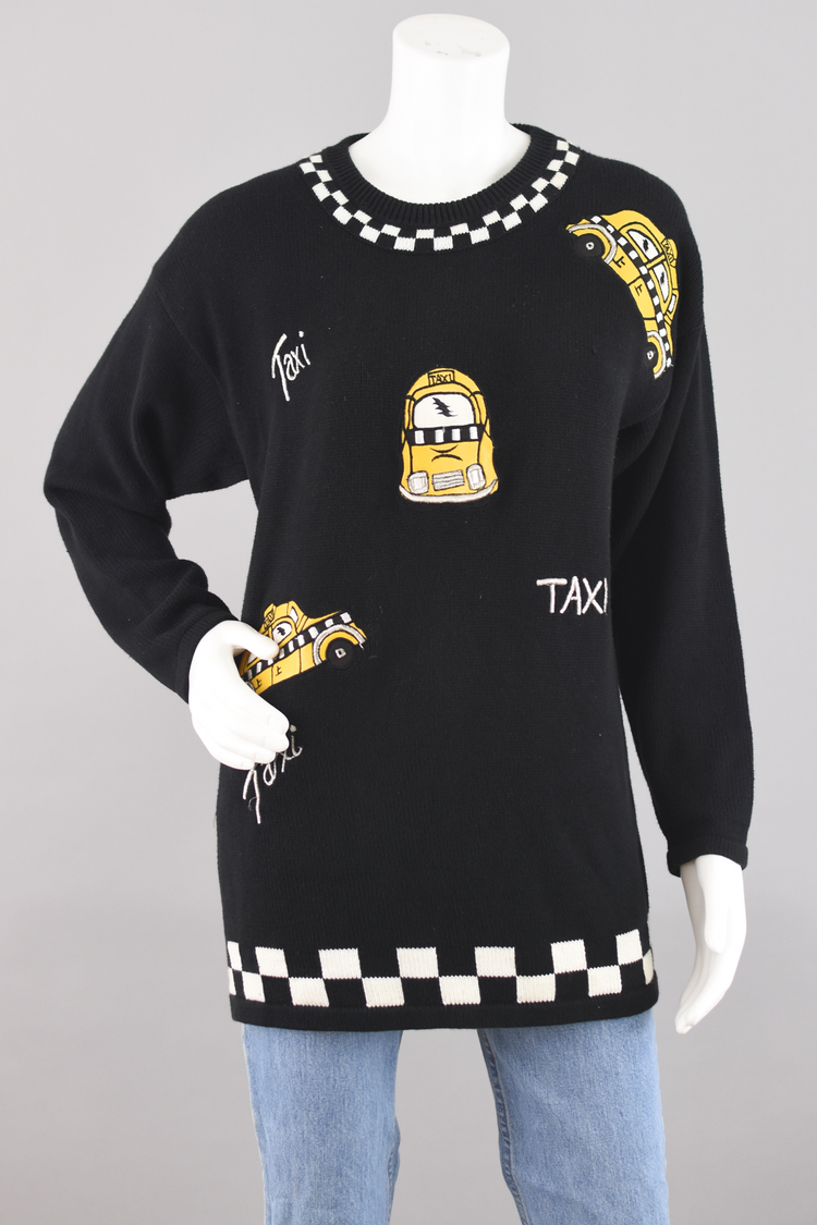 Vintage Taxi Cab Sweater Women's Medium