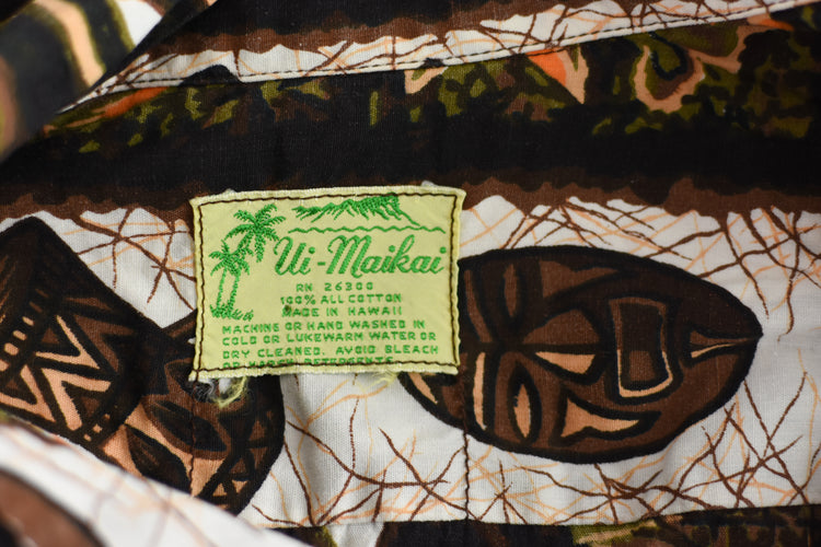 1960s Ui-Maikai Hawaiian Shirt Men's Medium