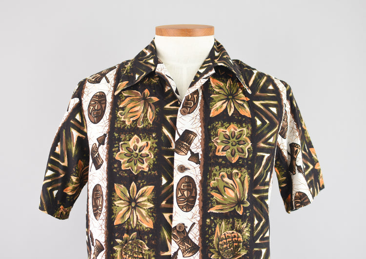 1960s Ui-Maikai Hawaiian Shirt Men's Medium