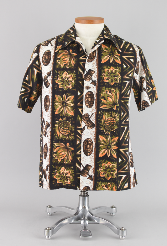 1960s Ui-Maikai Hawaiian Shirt Men's Medium