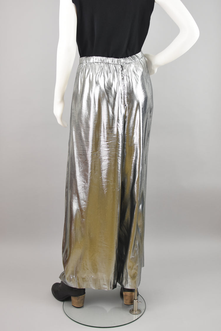 80s Metallic Wide Leg Palazzo Pants, Women's Size 12, 32" Waist