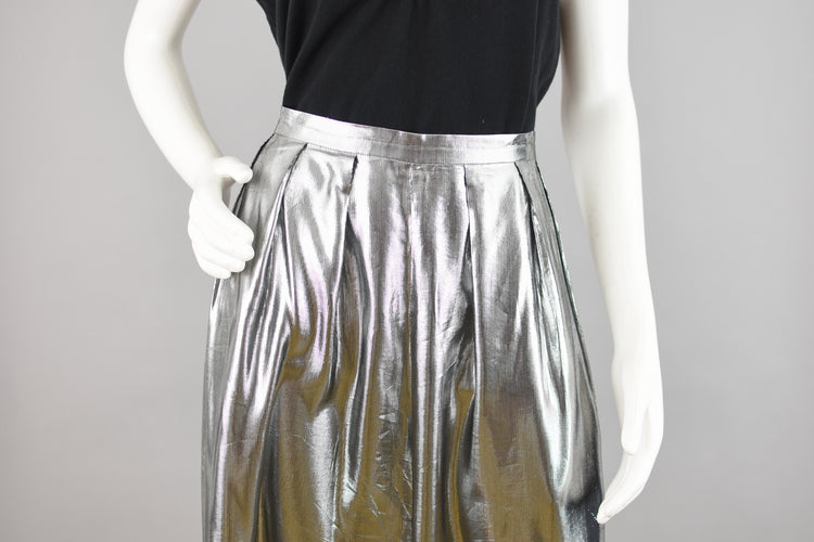 80s Metallic Wide Leg Palazzo Pants, Women's Size 12, 32" Waist