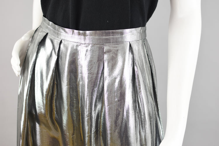 80s Metallic Wide Leg Palazzo Pants, Women's Size 12, 32" Waist