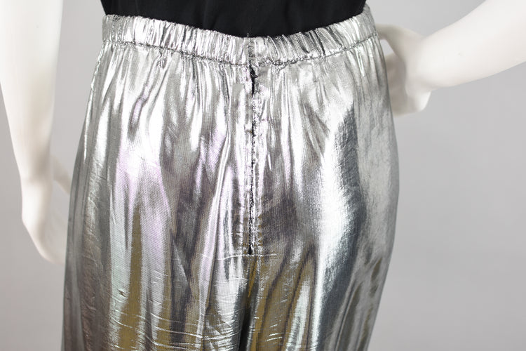 80s Metallic Wide Leg Palazzo Pants, Women's Size 12, 32" Waist