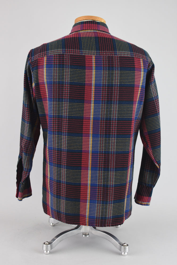 70s Van Heusen Plaid Flannel Shirt Men's Medium