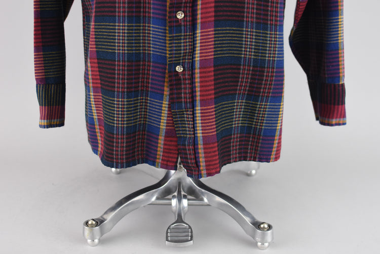 70s Van Heusen Plaid Flannel Shirt Men's Medium