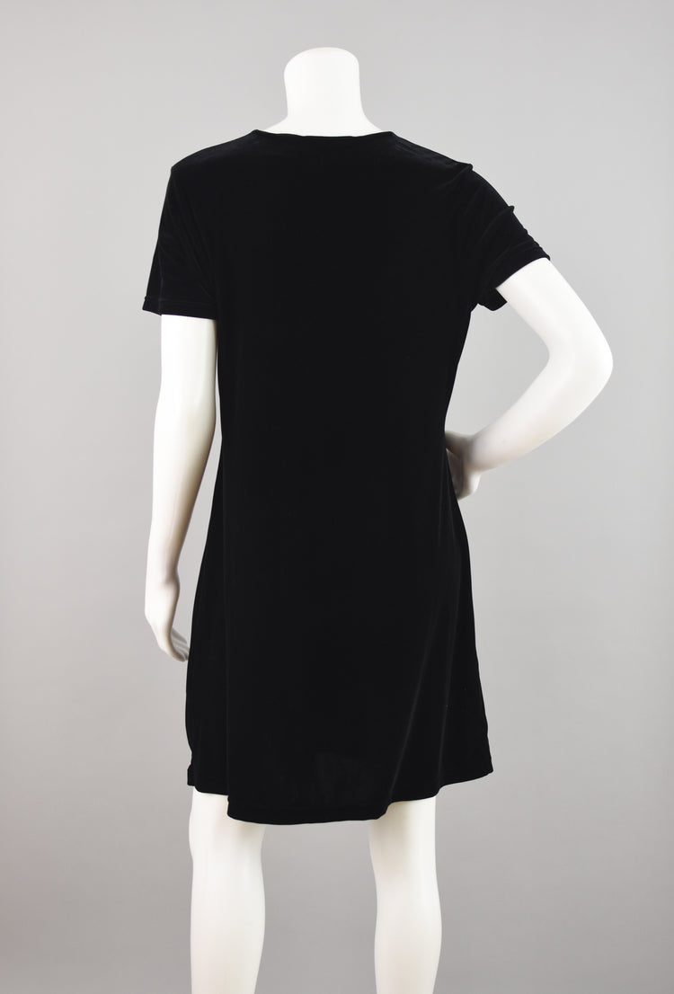 90s Merona Black Velvet Dress Women's Medium