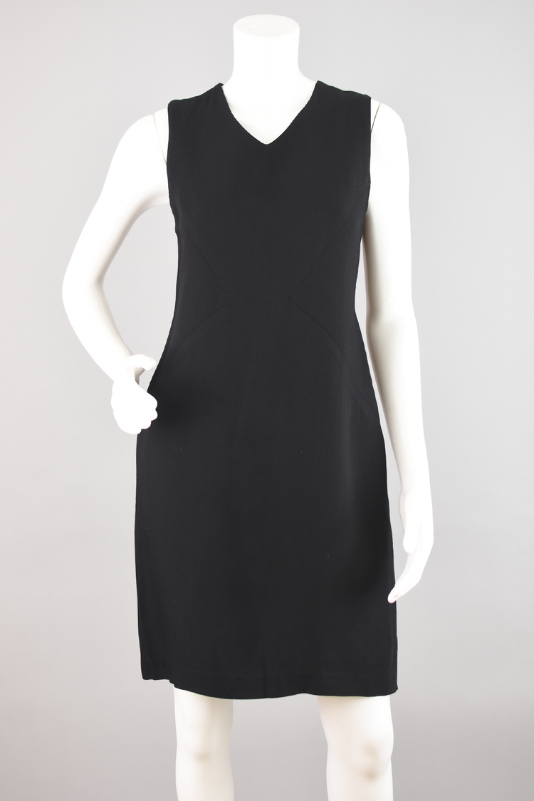 90s Black Wool Blend Sleeveless Dress, Women's Size 4