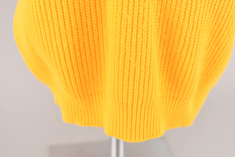 80s Yellow V-neck Shaker Snit Sweater Vest, Women's Medium