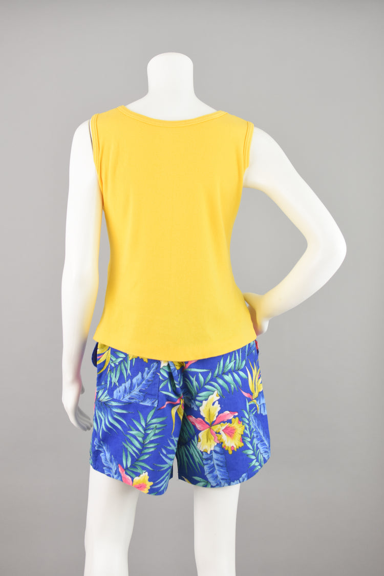 Vintage 1970s Yellow Tank Top by Jane Colby, Women's Small