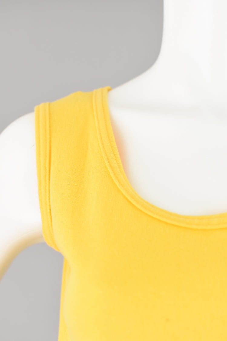 Vintage 1970s Yellow Tank Top by Jane Colby, Women's Small