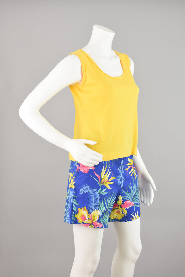 Vintage 1970s Yellow Tank Top by Jane Colby, Women's Small