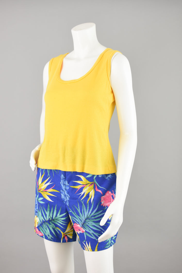 Vintage 1970s Yellow Tank Top by Jane Colby, Women's Small