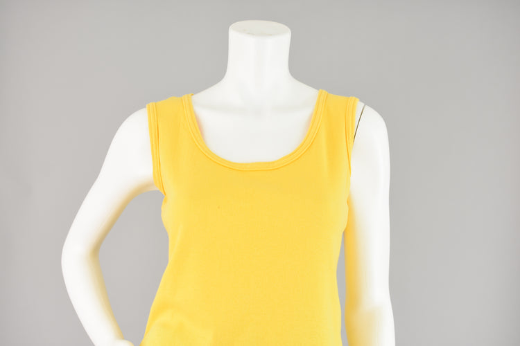 Vintage 1970s Yellow Tank Top by Jane Colby, Women's Small