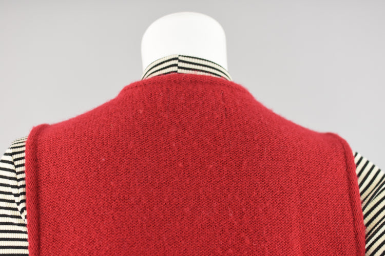 90s Red Zip Up Wool Sweater Vest Women's Medium