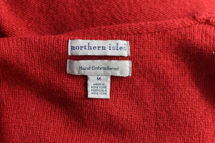 90s Red Zip Up Wool Sweater Vest Women's Medium