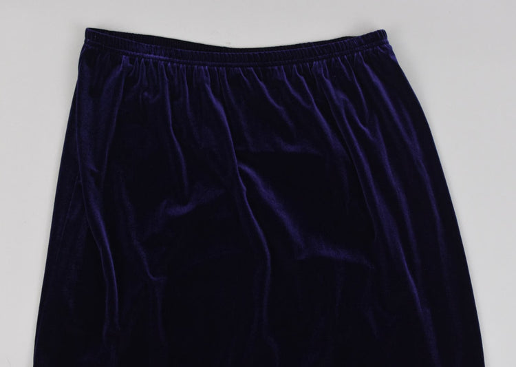 90s Purple Velvet Long Maxi Skirt Women's Plus Size 1X