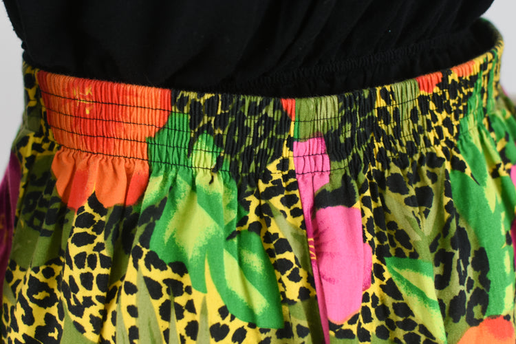 Vintage 80s High Waist Animal Print Breezy Shorts Women's 1X