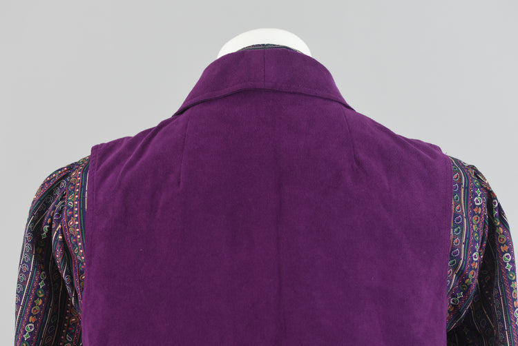 60s Purple Ultrasuede Vest Women's Small