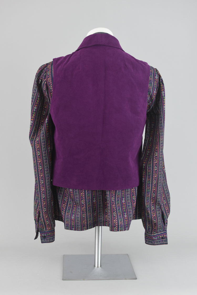 60s Purple Ultrasuede Vest Women's Small