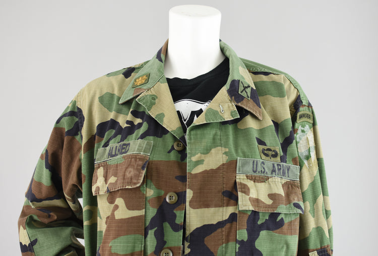 Vintage Camouflage Jacket with Patches, Men's Medium Regular