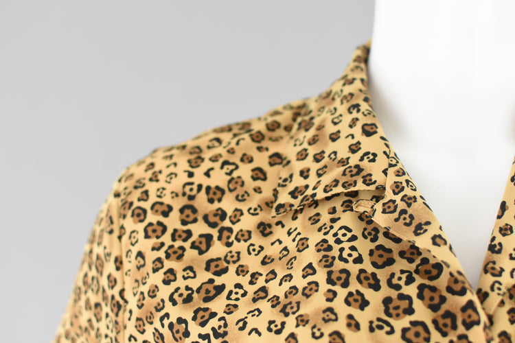 90s Animal Print Button Down Shirt Women's Large