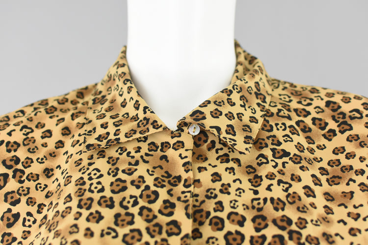 90s Animal Print Button Down Shirt Women's Large