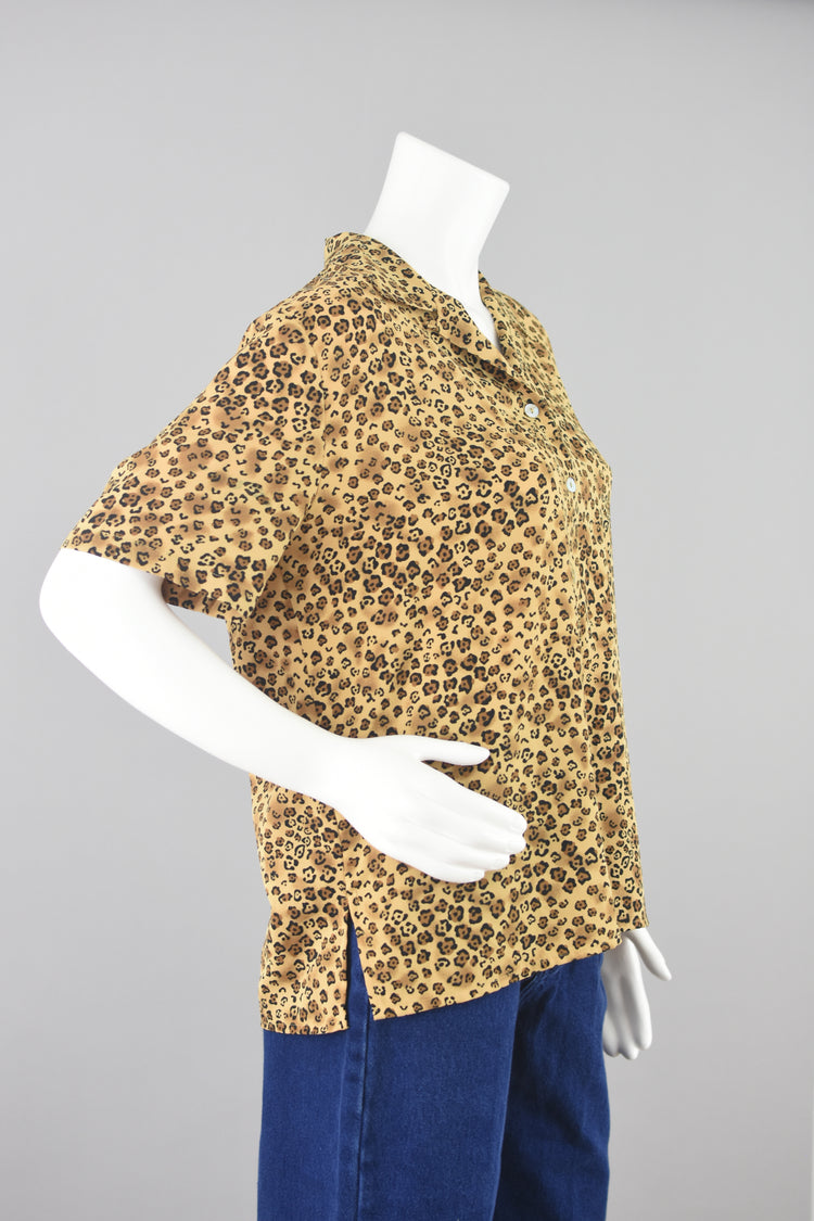 90s Animal Print Button Down Shirt Women's Large