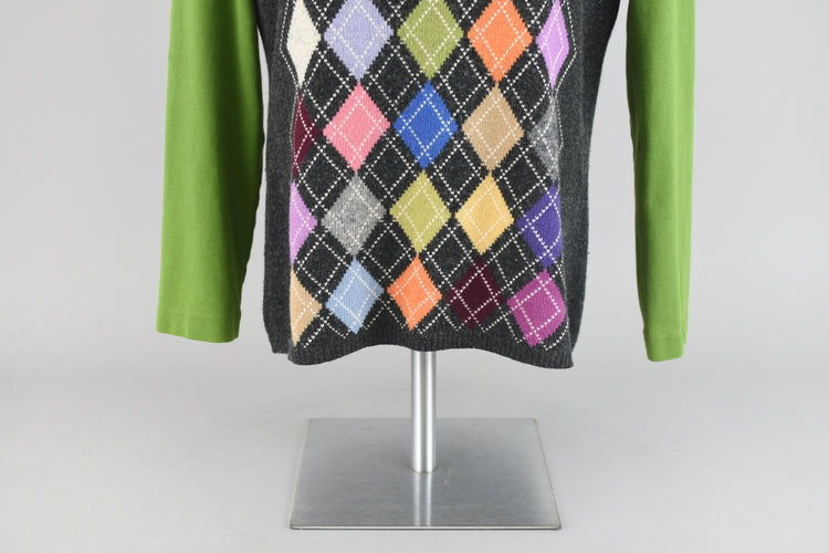 90s Talbots Wool Argyle Colorful Sweater Vest Large