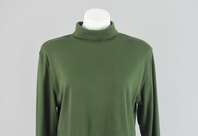 Vintage 90s Green Turtleneck Top Women's Large