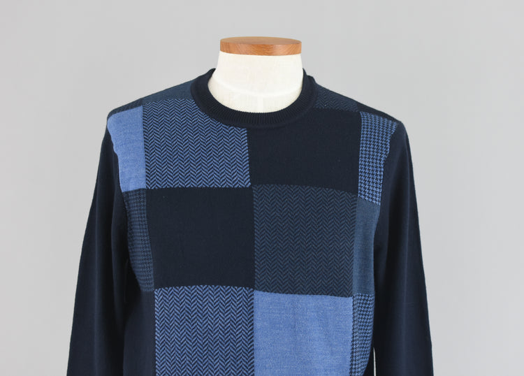 Dockers Blue Colorblock Acrylic Knit Sweater Men's Medium