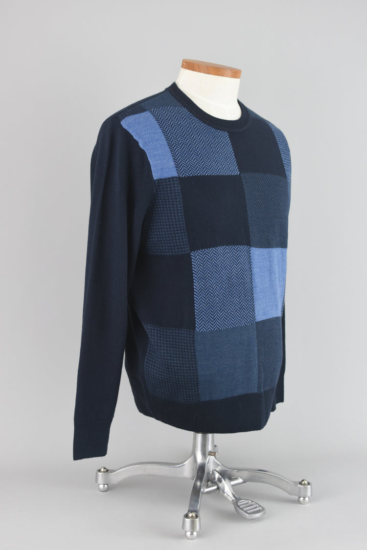 Dockers Blue Colorblock Acrylic Knit Sweater Men's Medium