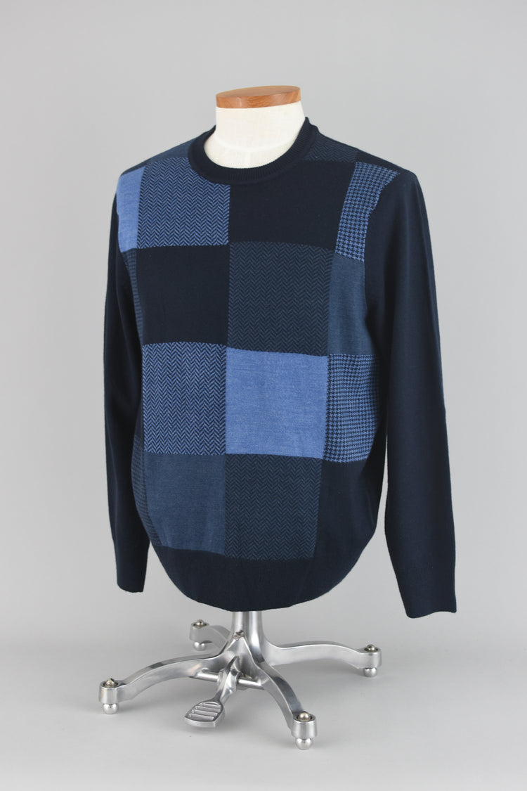 Dockers Blue Colorblock Acrylic Knit Sweater Men's Medium