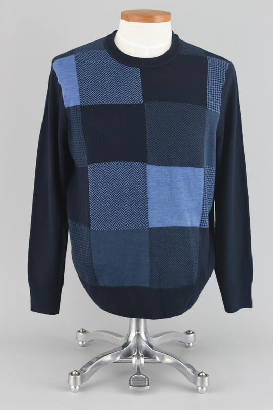 Dockers Blue Colorblock Acrylic Knit Sweater Men's Medium