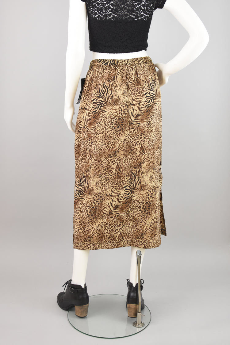 Y2K Animal Print Maxi Skirt Briggs New York, Women's Extra Large Petite