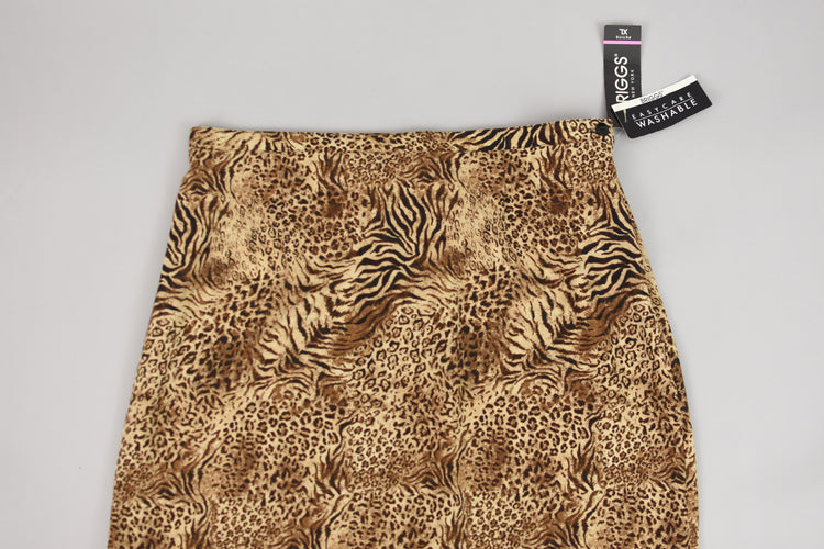 Y2K Animal Print Maxi Skirt Briggs New York, Women's Extra Large Petite