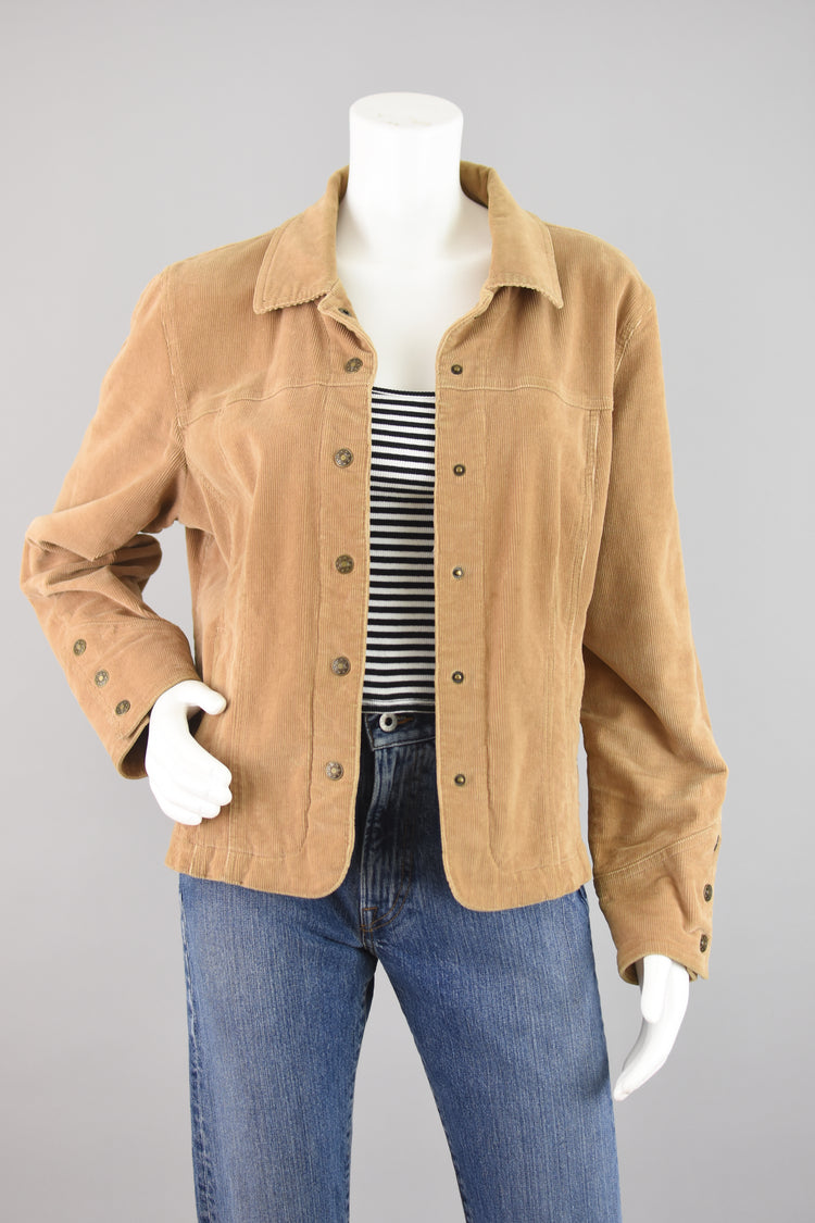 90s Brown Corduroy Jacket Women's Large