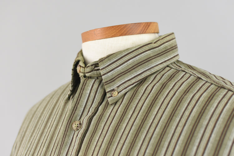 Vintage 90s Carhartt Striped Green Shirt Large Regular