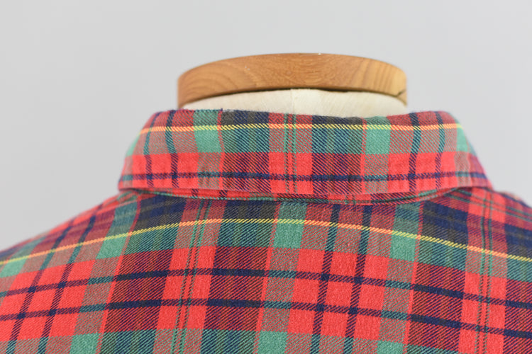 90s Flannel Red Plaid Long Sleeve Shirt Claybrooke Men's Large