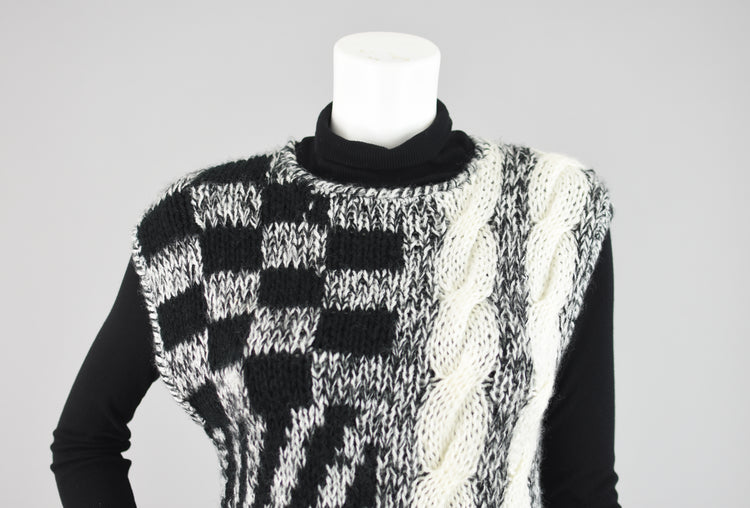 90s Crochet Chunky Knit Sweater Vest Stefano Sportswear, Women's Medium