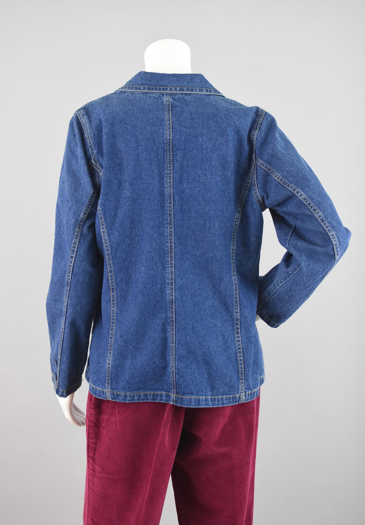 Y2K Denim & Co Jean Jacket with Pockets, Women's Medium